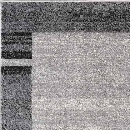 5' X 8' Gray Modern Bordered Area Rug