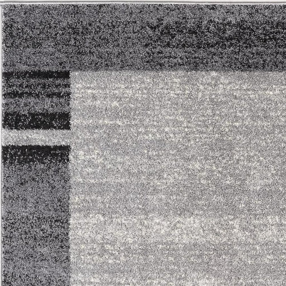 8' X 11' Gray Modern Bordered Area Rug