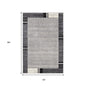 4' X 6' Gray Modern Bordered Area Rug