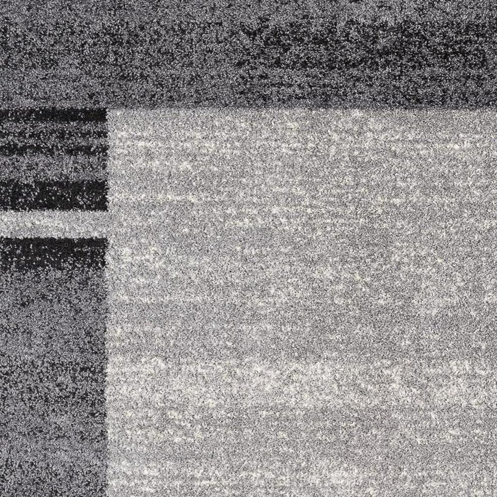 4' X 6' Gray Modern Bordered Area Rug