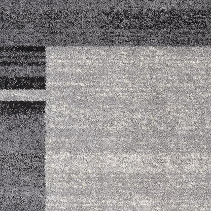 4' X 6' Gray Modern Bordered Area Rug