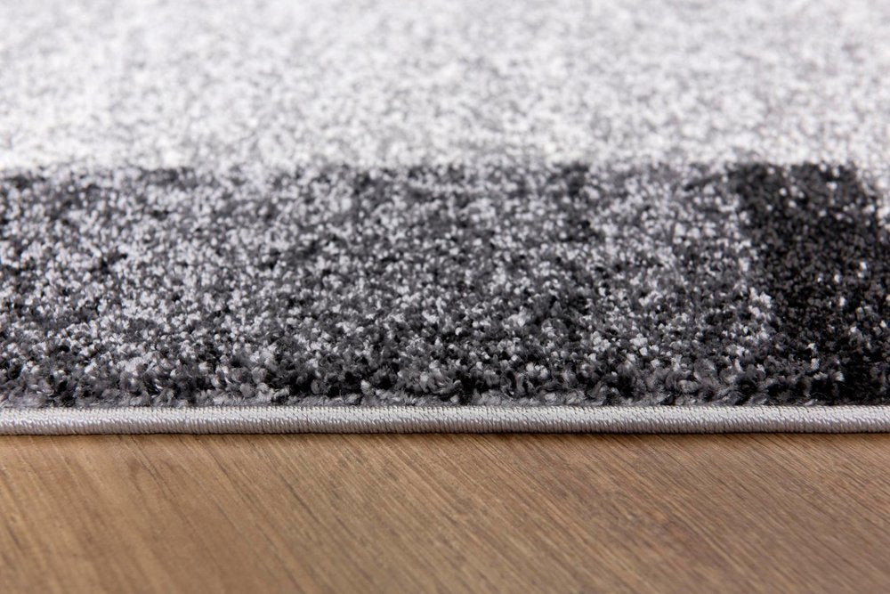 4' X 6' Gray Modern Bordered Area Rug