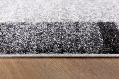 4' X 6' Gray Modern Bordered Area Rug