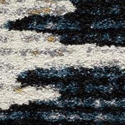 4' X 6' Blue And Ivory Abstract Area Rug