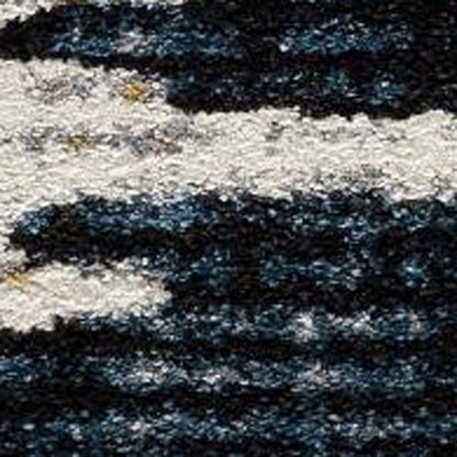 4' X 6' Blue And Ivory Abstract Area Rug