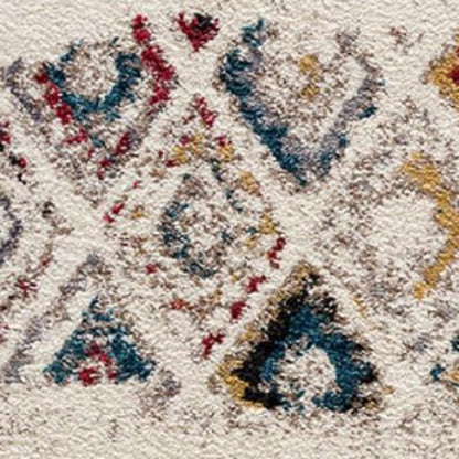 8' X 11' Cream Southwestern Area Rug