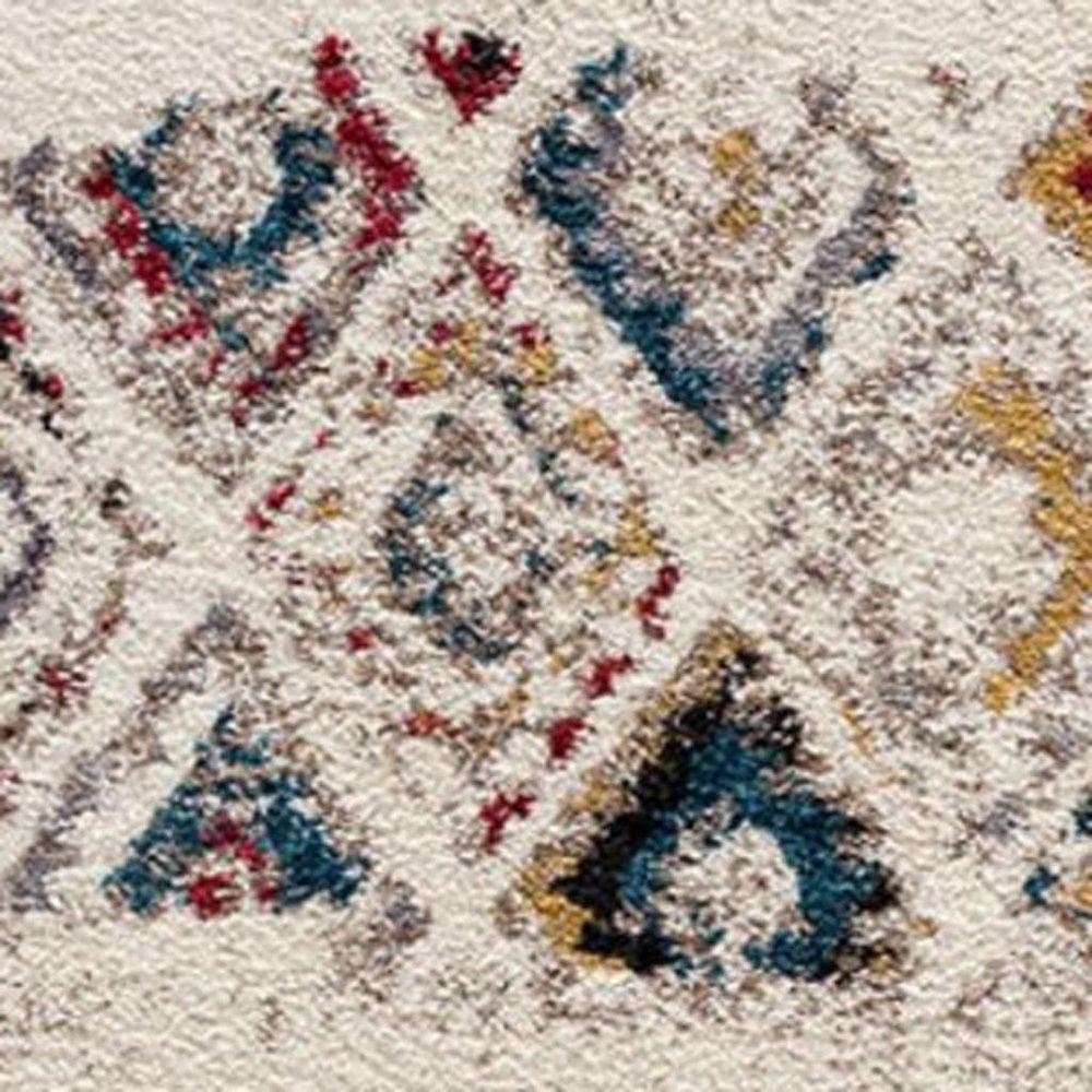 8' X 11' Cream Southwestern Area Rug