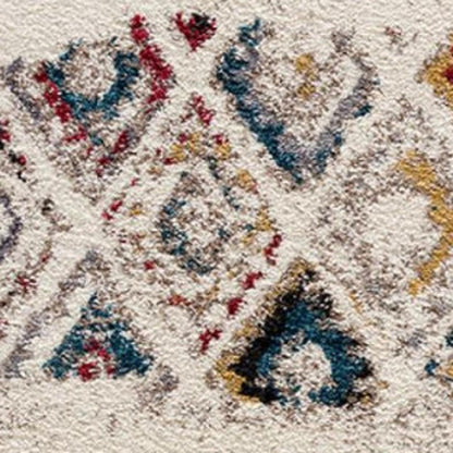 8' X 11' Cream Southwestern Area Rug