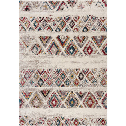 8' X 11' Cream Southwestern Area Rug