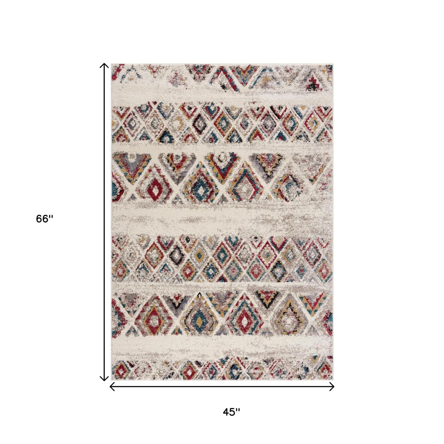 8' X 11' Cream Southwestern Area Rug