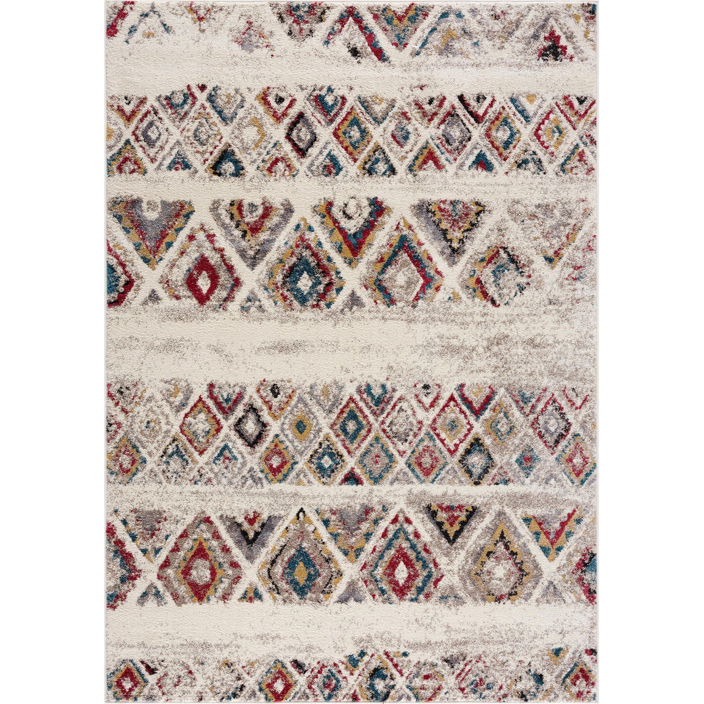 4' X 6' Cream Southwestern Area Rug