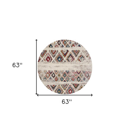 8' X 11' Cream Southwestern Area Rug