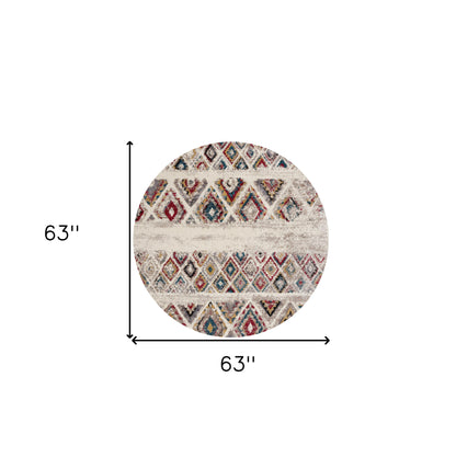 8' X 11' Cream Southwestern Area Rug