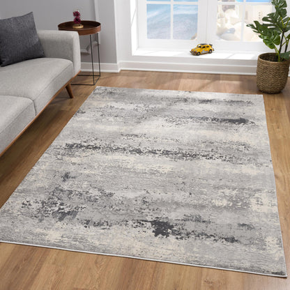 4' X 6' Gray Modern Abstract Area Rug