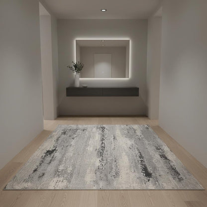 4' X 6' Gray Modern Abstract Area Rug