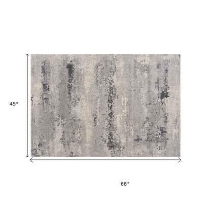 4' X 6' Gray Modern Abstract Area Rug