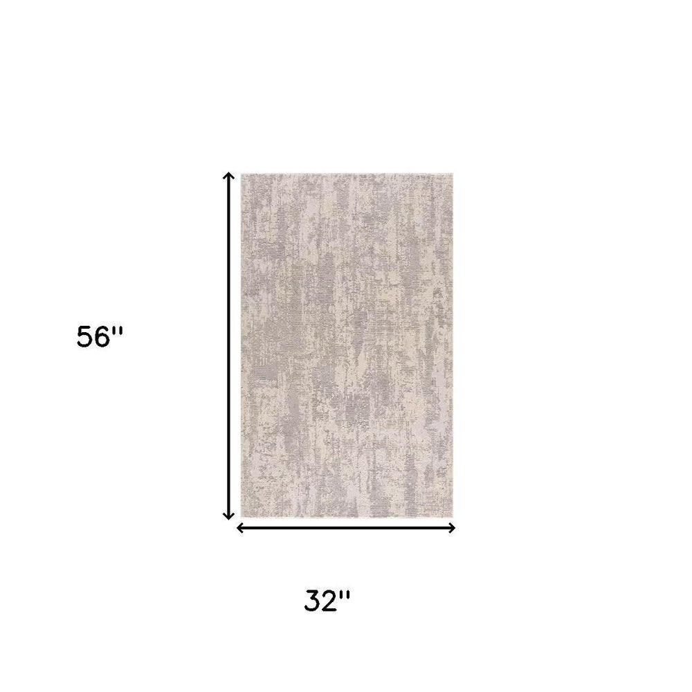 5' X 8' Grey Abstract Area Rug