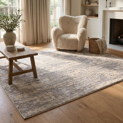 3' X 5' Gray Abstract Dhurrie Area Rug