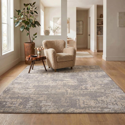 3' X 5' Gray Abstract Dhurrie Area Rug