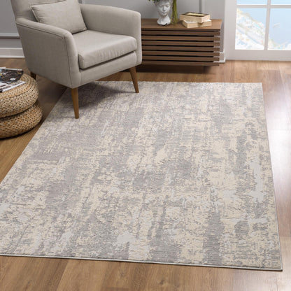 3' X 5' Gray Abstract Dhurrie Area Rug