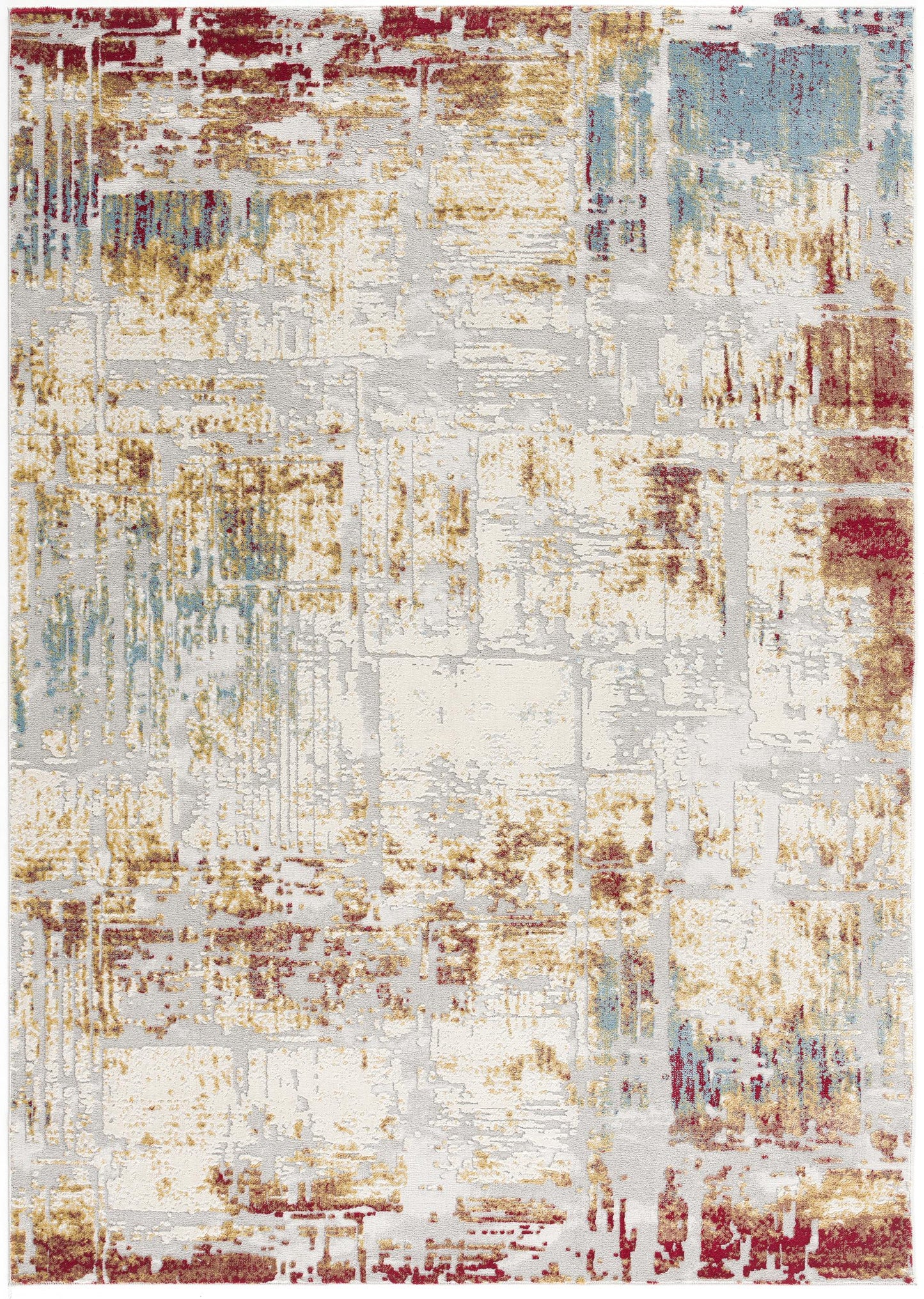 3' X 5' Beige And Gold Abstract Area Rug