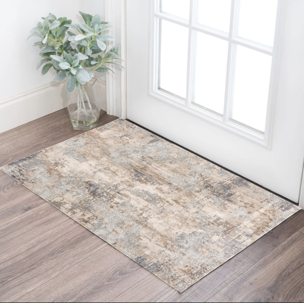 3' X 5' Beige Abstract Dhurrie Area Rug