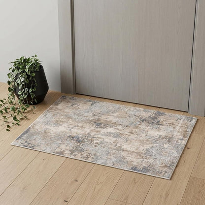 5' X 8' Beige And Ivory Abstract Area Rug