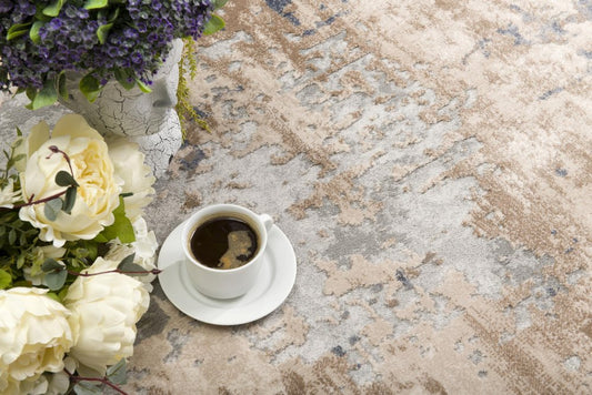 3' X 5' Beige Abstract Dhurrie Area Rug