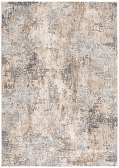 5' X 8' Beige And Ivory Abstract Area Rug