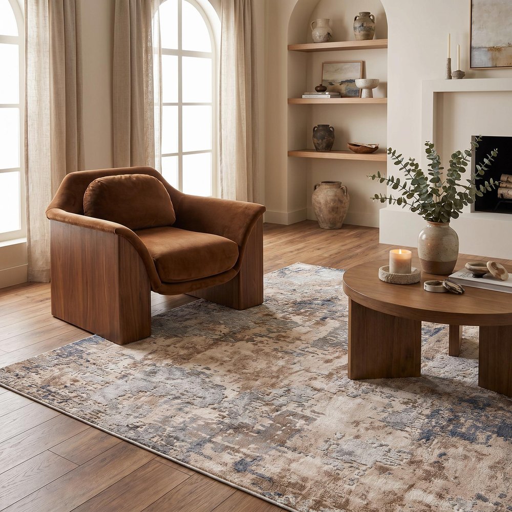 3' X 5' Beige Abstract Dhurrie Area Rug