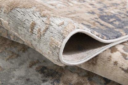 5' X 8' Beige And Ivory Abstract Area Rug