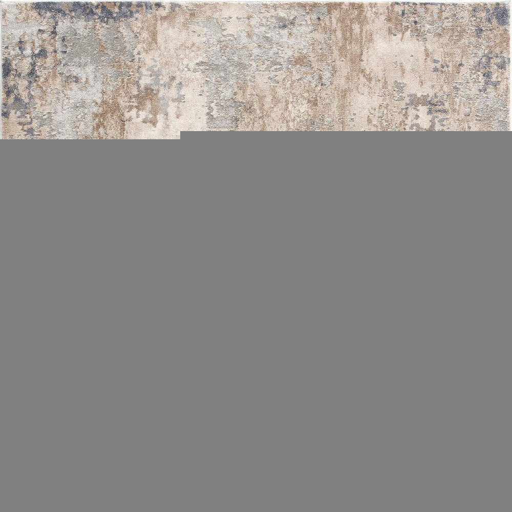 3' X 5' Beige Abstract Dhurrie Area Rug