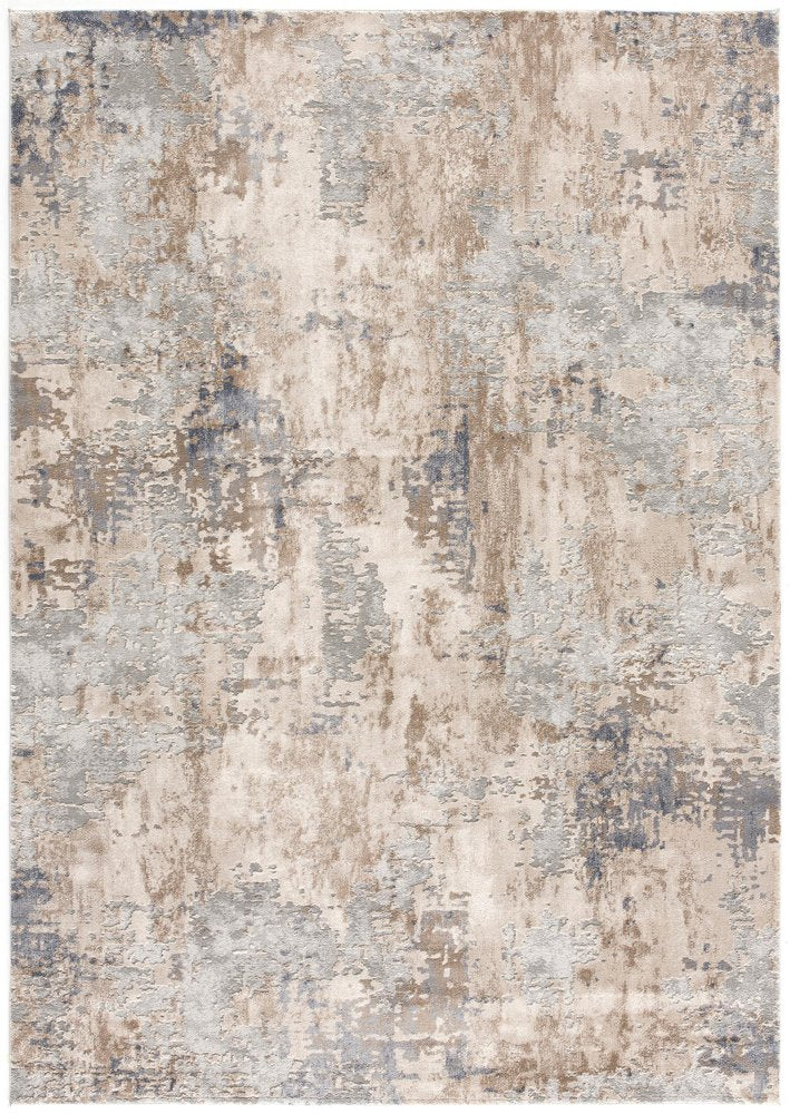 7' X 10' Beige And Ivory Abstract Area Rug