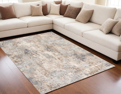 3' X 5' Beige Abstract Dhurrie Area Rug