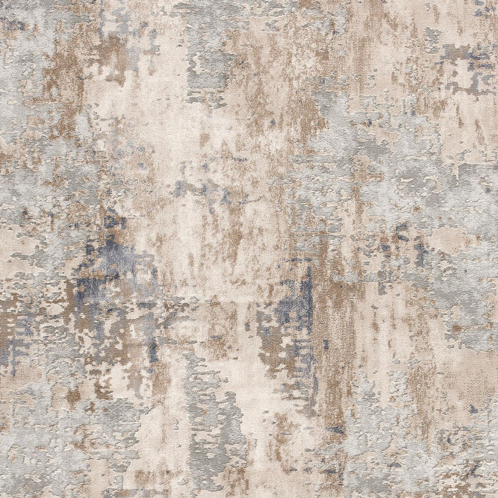 3' X 5' Beige Abstract Dhurrie Area Rug