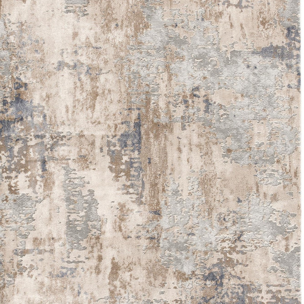 3' X 5' Beige Abstract Dhurrie Area Rug