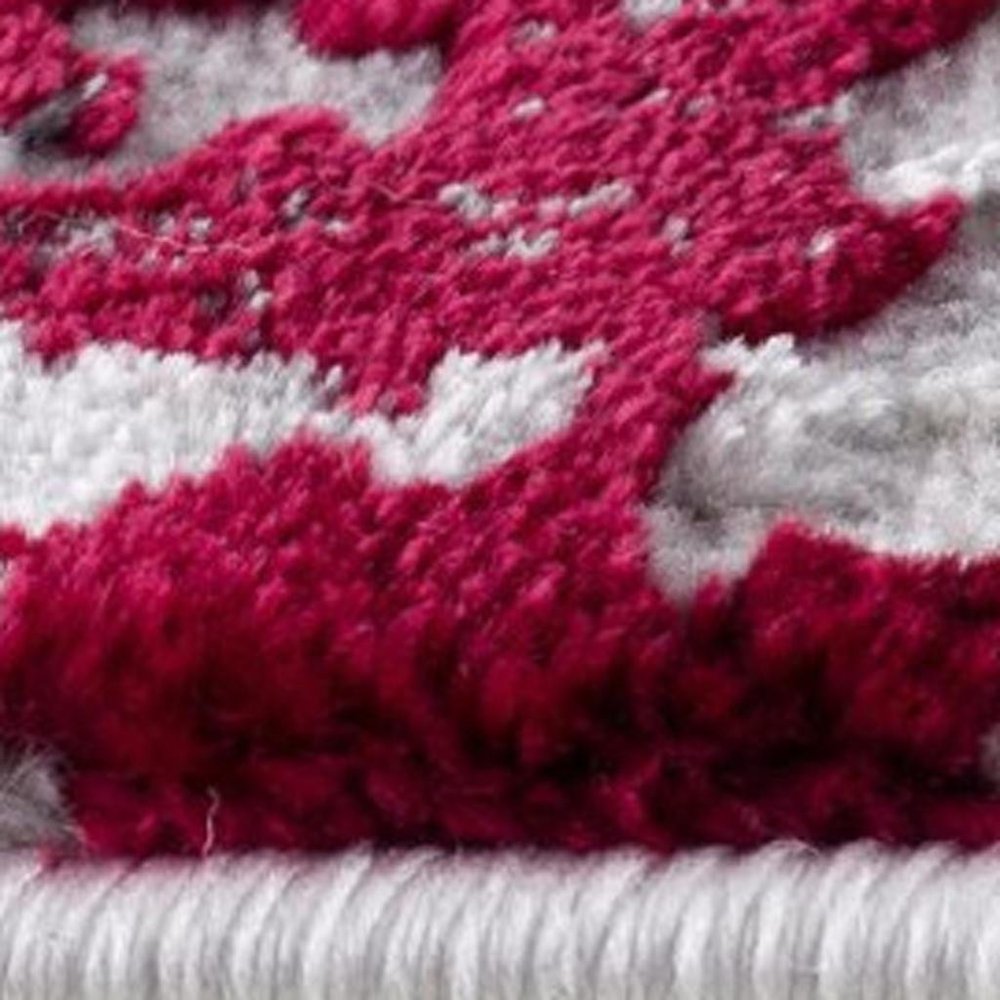 3' X 5' Red Abstract Dhurrie Area Rug