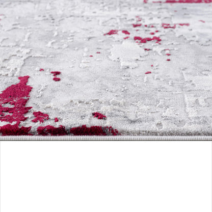 3' X 5' Red Abstract Dhurrie Area Rug