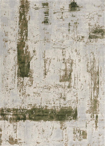 3' X 5' Green Abstract Dhurrie Area Rug