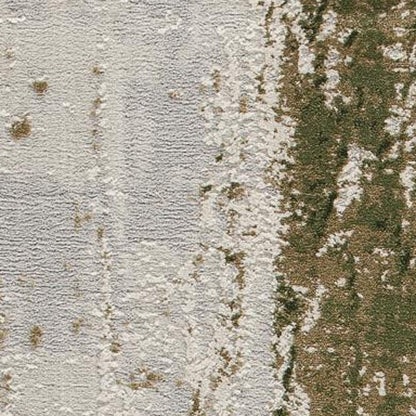 4' X 6' Green Abstract Dhurrie Area Rug