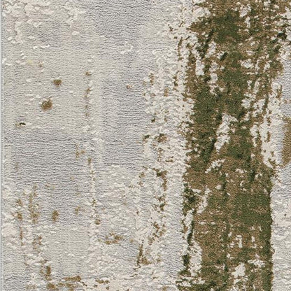 4' X 6' Green Abstract Dhurrie Area Rug