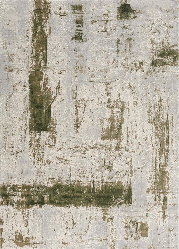 3' X 5' Green Abstract Dhurrie Area Rug