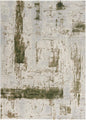 5' X 7' Green And Ivory Abstract Area Rug