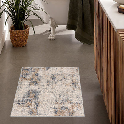 3' X 5' Beige Abstract Printed Area Rug