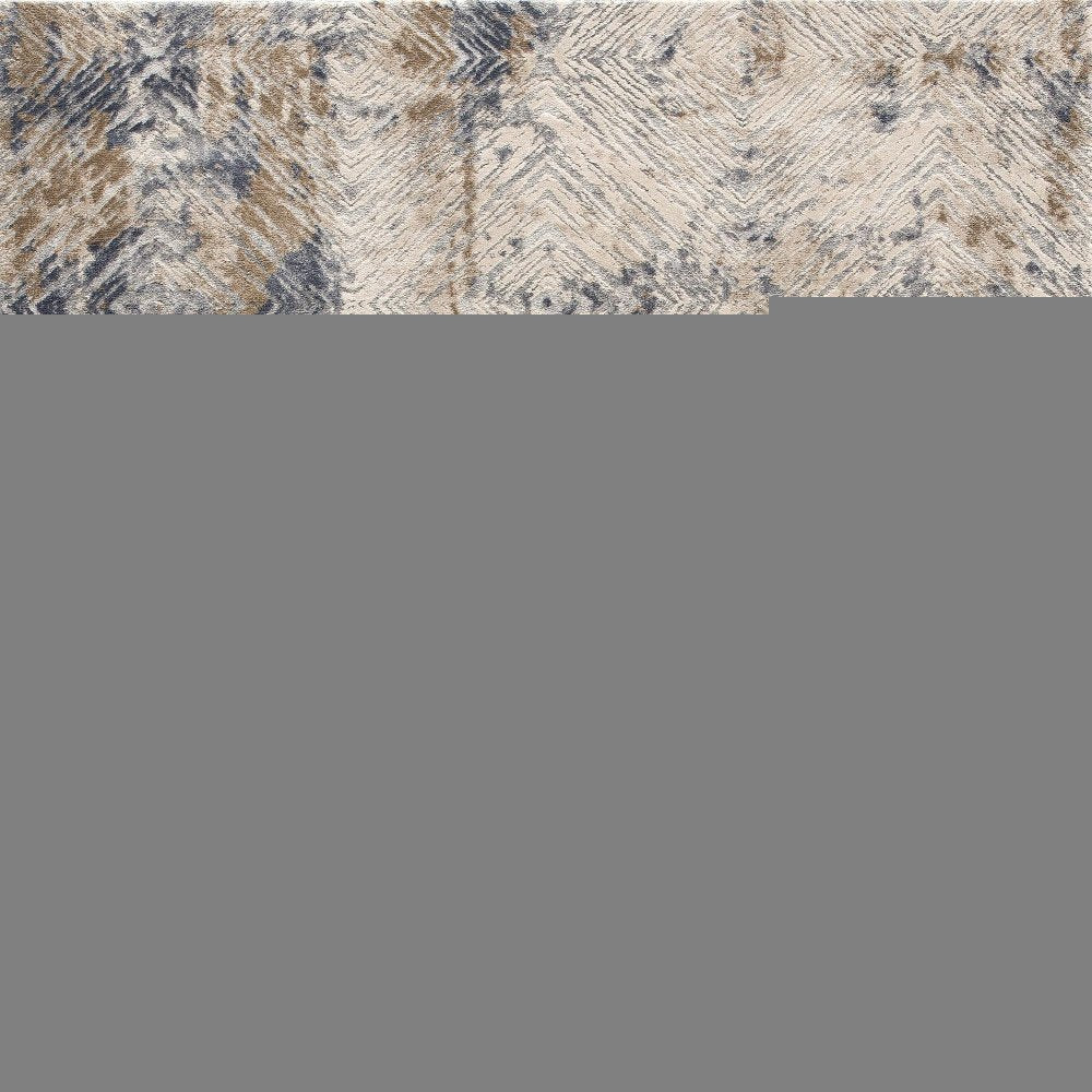 3' X 5' Beige Abstract Printed Area Rug