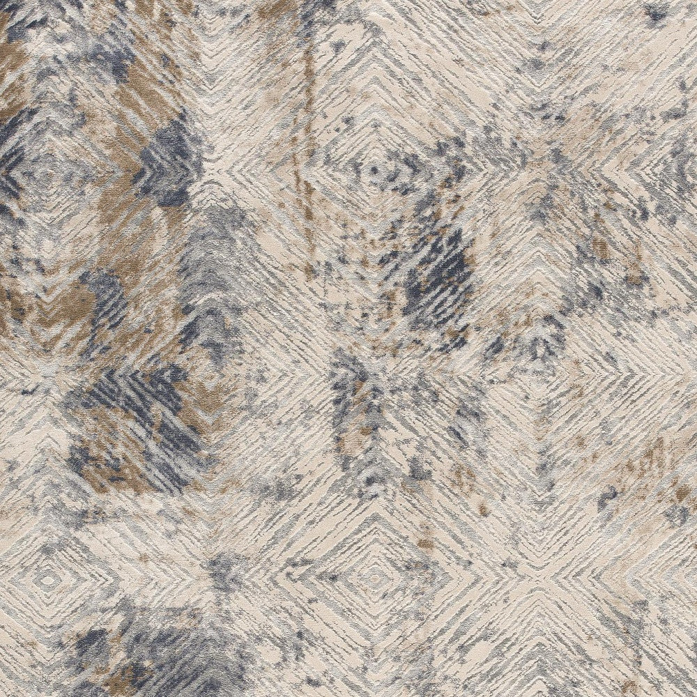 3' X 5' Beige Abstract Printed Area Rug