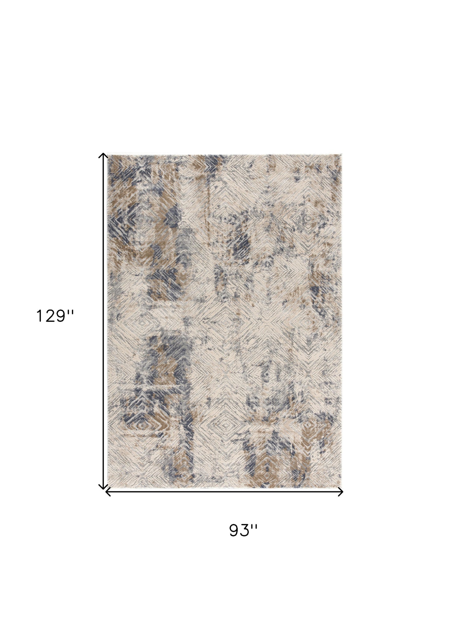 3' X 5' Beige Abstract Printed Area Rug