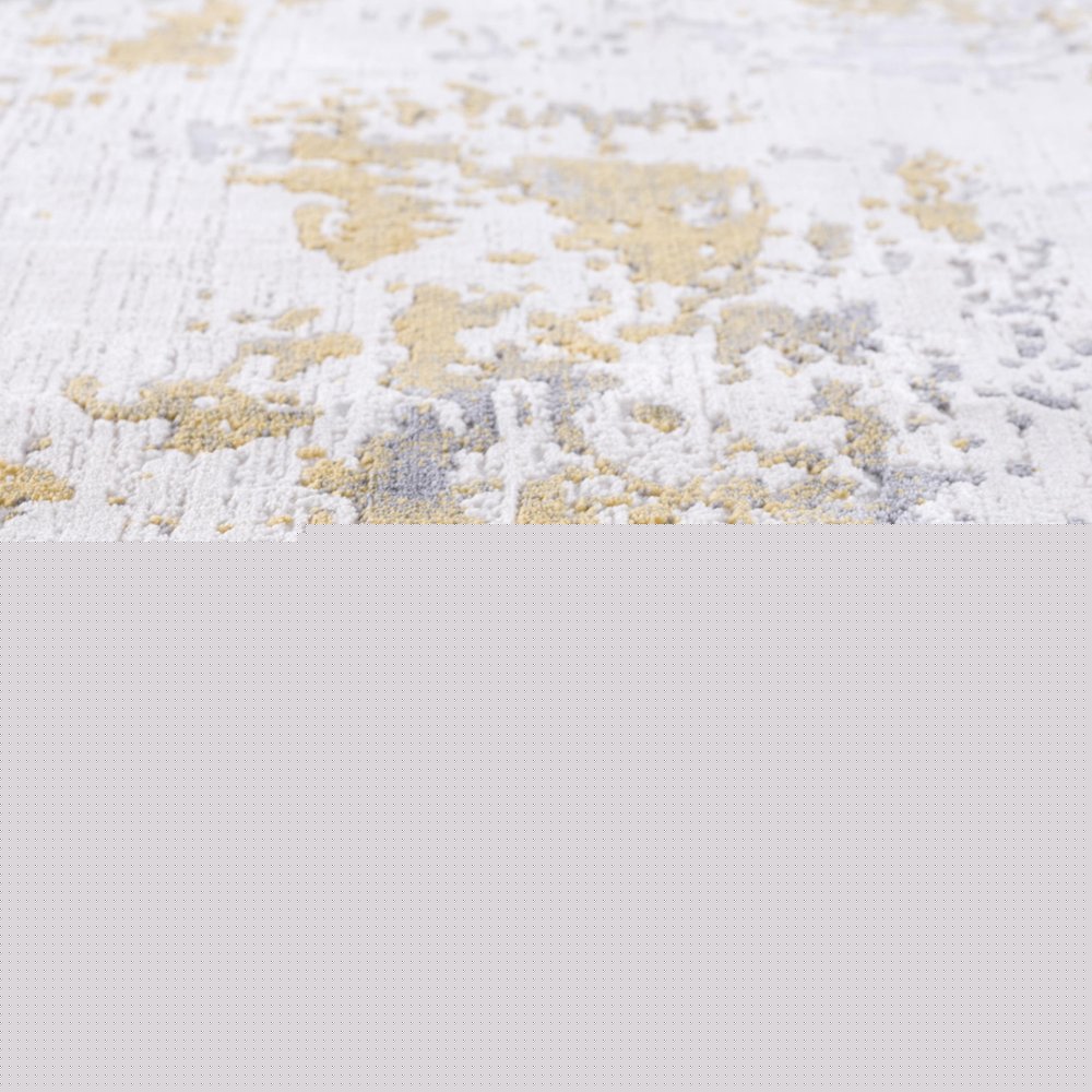 3' X 5' Gold And Gray Abstract Distressed Area Rug