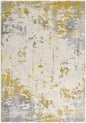 3' X 5' Gold And Gray Abstract Distressed Area Rug