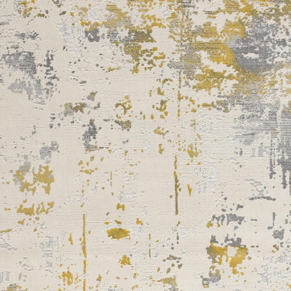 4' X 6' Gold Abstract Dhurrie Area Rug